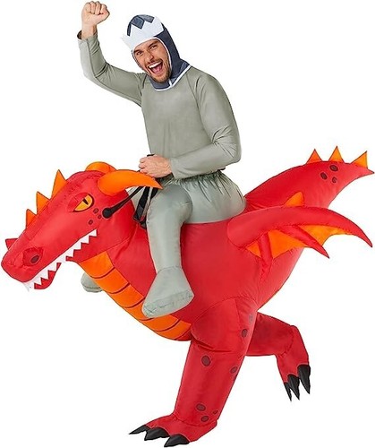 Red dragon inflatable - dragon, ride